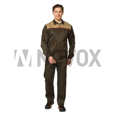 Костюм мужской "Молл" хаки/тёмно-бежевый (куртка и брюки)